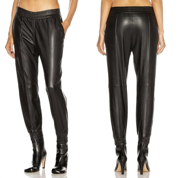 SPRWN Pants - SPRWN | Slim Fit Cuffed Jogger Black Leather
